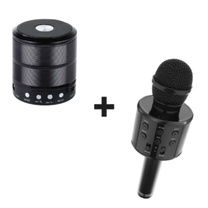 Pachet Promo Boxa Portabila Bluetooth + Microfon Karaoke Wireless | RGB | Radio FM | Autonomie Mare | Copii Si Adulti