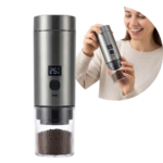 Espressor Portabil Capsule 3-In-1 | Presiune 18 Bar | Aparat Cafea cu Baterie Integrata | Incalzire Apa | USB-C