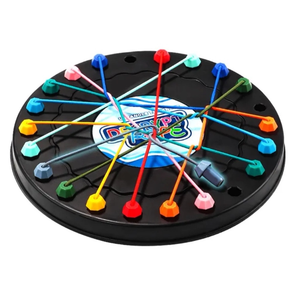 Puzzle Educativ Cu Snururi Colorate | Dezleaga Nodurile | Joc Antistres Pentru Toata Familia | 18 x 18 cm - imagine 3