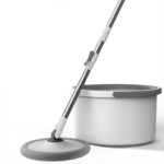 Set Mop Cu Galeata | Rotire 360° | Separare Apa Curata / Apa Murdara | Laveta Microfibra | Alb