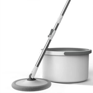 Set Mop Cu Galeata | Rotire 360° | Separare Apa Curata / Apa Murdara | Laveta Microfibra | Alb