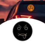 Semn luminos LED auto cu telecomanda, fata zambitoare cu 4 pozitii, iluminare LED, montaj pe luneta, negru