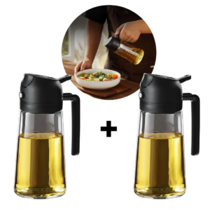 Promo 1+1 Pulverizator Ulei Sau Otet | Oliviera 470 ml | Functie Duala Pulverizare Si Turnare | Design Modern