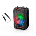 Boxa Portabila cu Microfon si Telecomanda | Sistem Audio Multimedia Putere 20W | Lumini Led | Conectivitate variata