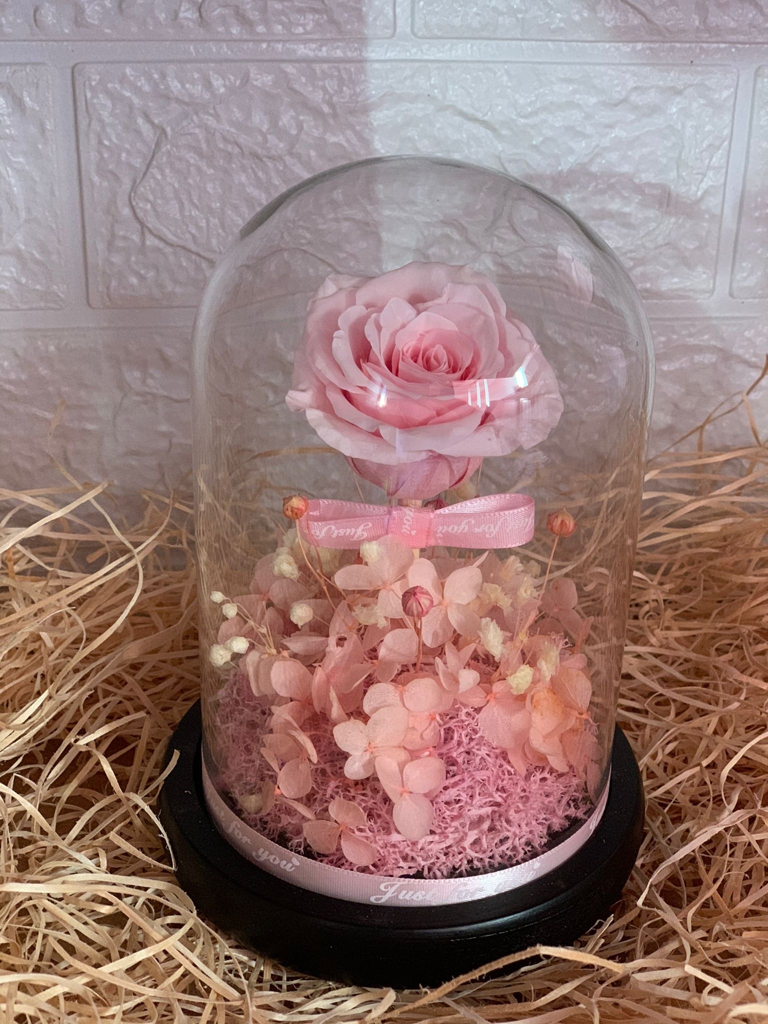 Trandafir roz criogenat in cupola cu decoratiuni Smartmall - imagine 5