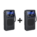PROMO 1+1 | Radio Portabil | AM FM SW | Mufa Casti 3.5mm Lumina LED | Dimensiuni Compacte | Negru