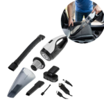 Aspirator Auto 60W 5500Pa Acumulator 3600mAh | Filtru HEPA F9 | 5m Cablu | Recipient 0.45L | LED | Negru/Alb