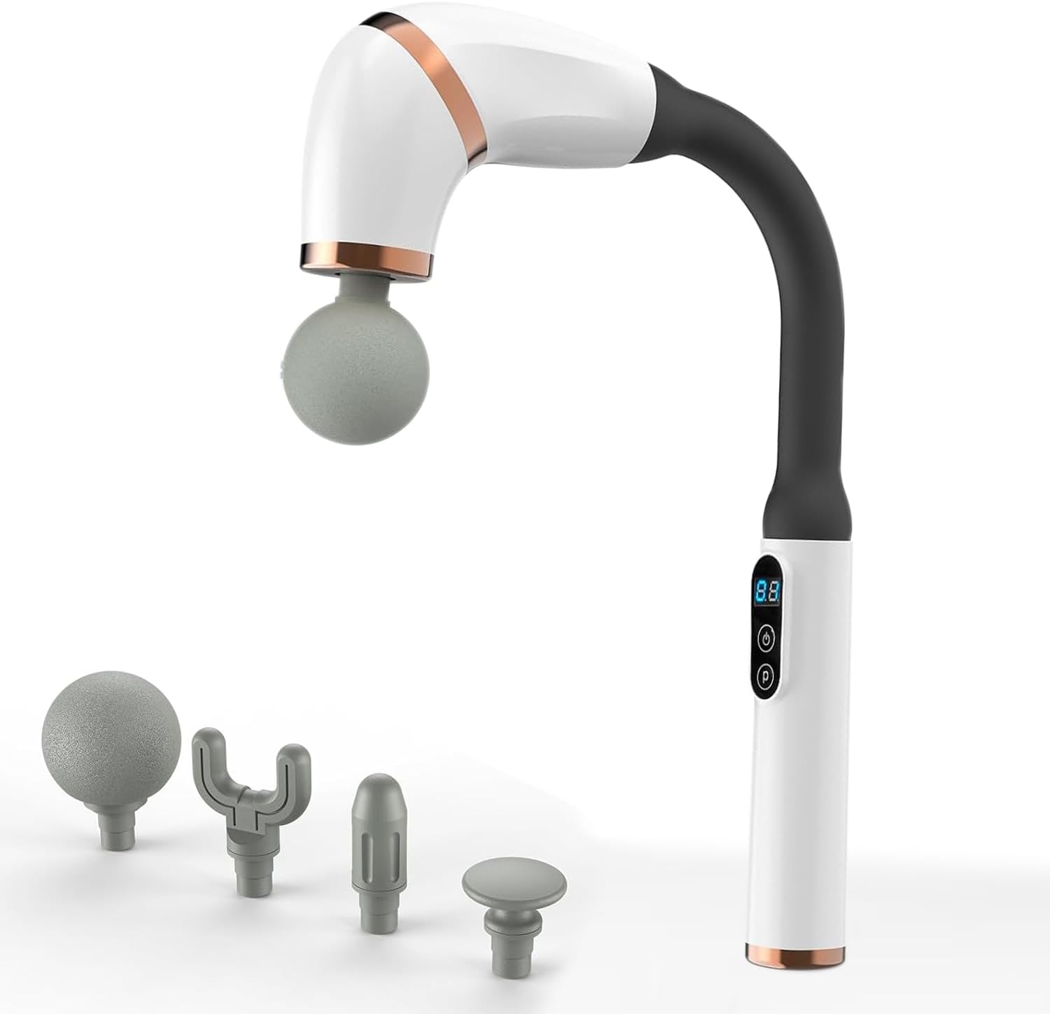 Pistol de Masaj Deep Tissue | 9 Trepte Intensitate | 4 Capete Interchangeabile | Maner Ergonomic 120° | - imagine 5