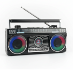 Radio Retro Vintage, Incărcare cu Panou Solar, Bluetooth P-363-S – Design Clasic, Tehnologie Modernă, Negru