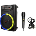 Boxă Portabilă Bluetooth 8 Inch | Waterproof | LED RGB | Microfon Inclus | USB/SD/AUX | Radio FM | Multicolor