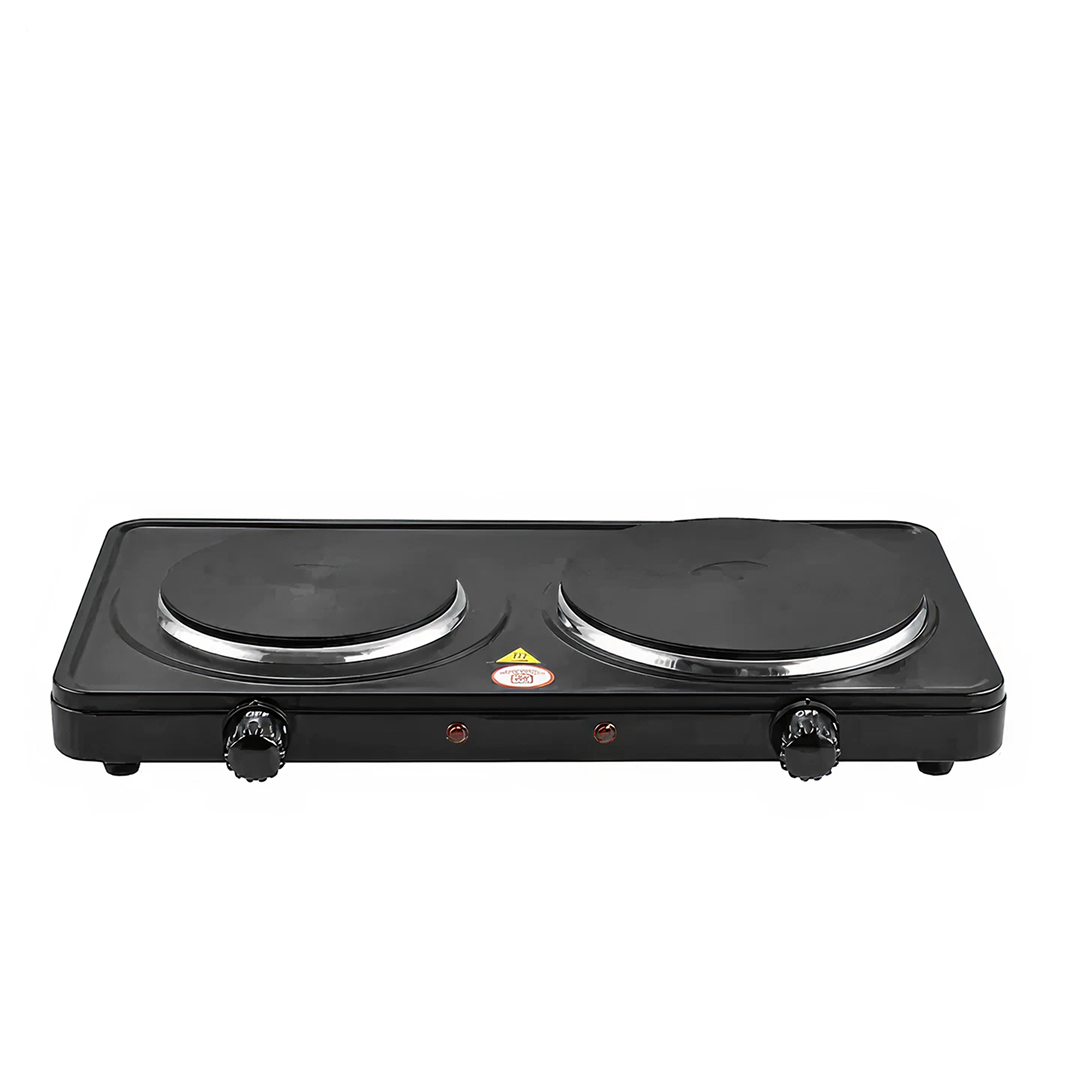 Plita Electrica 2 Ochiuri 2000W | Termostat Reglabil 5 Trepte | 150mm | Alimentare 220-240V | Negru - imagine 2