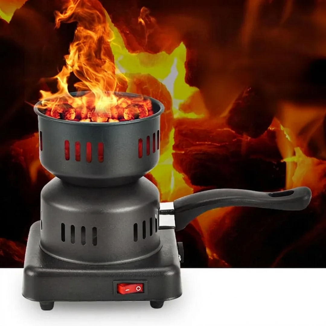 Aprinzator Electric Carbuni Narghilea 1000W | Control Temperatura | Protectie Termostatica | Capacitate 8 Carbuni | Negru - imagine 5