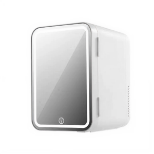 Mini Frigider Cosmetice 8L cu Oglinda si LED | Racire si Incalzire | Portabil 220V | 28 x 19 x 26 cm