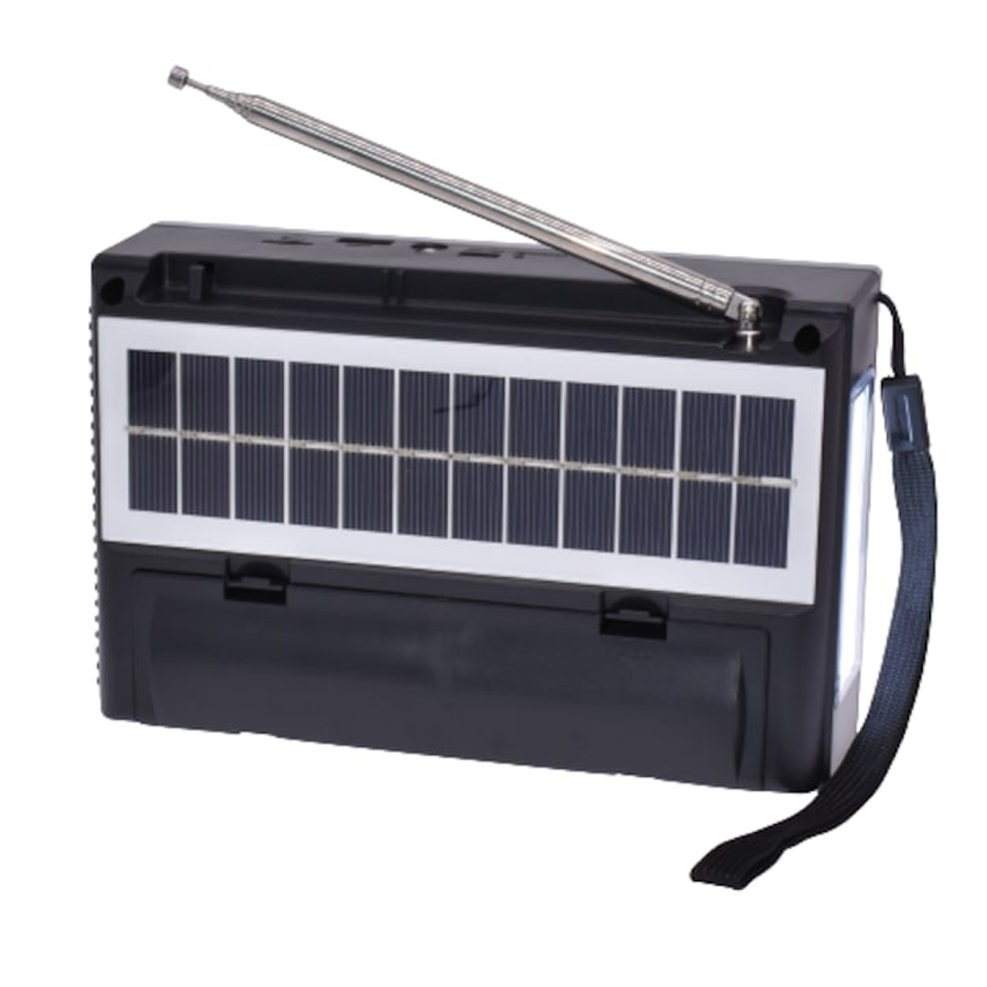 Radio Portabil cu Antena| Bluetooth Incarcare Solara USB | AM FM SW MP3 USB TF Lampa LED | Acumulator 1200mAh - imagine 2
