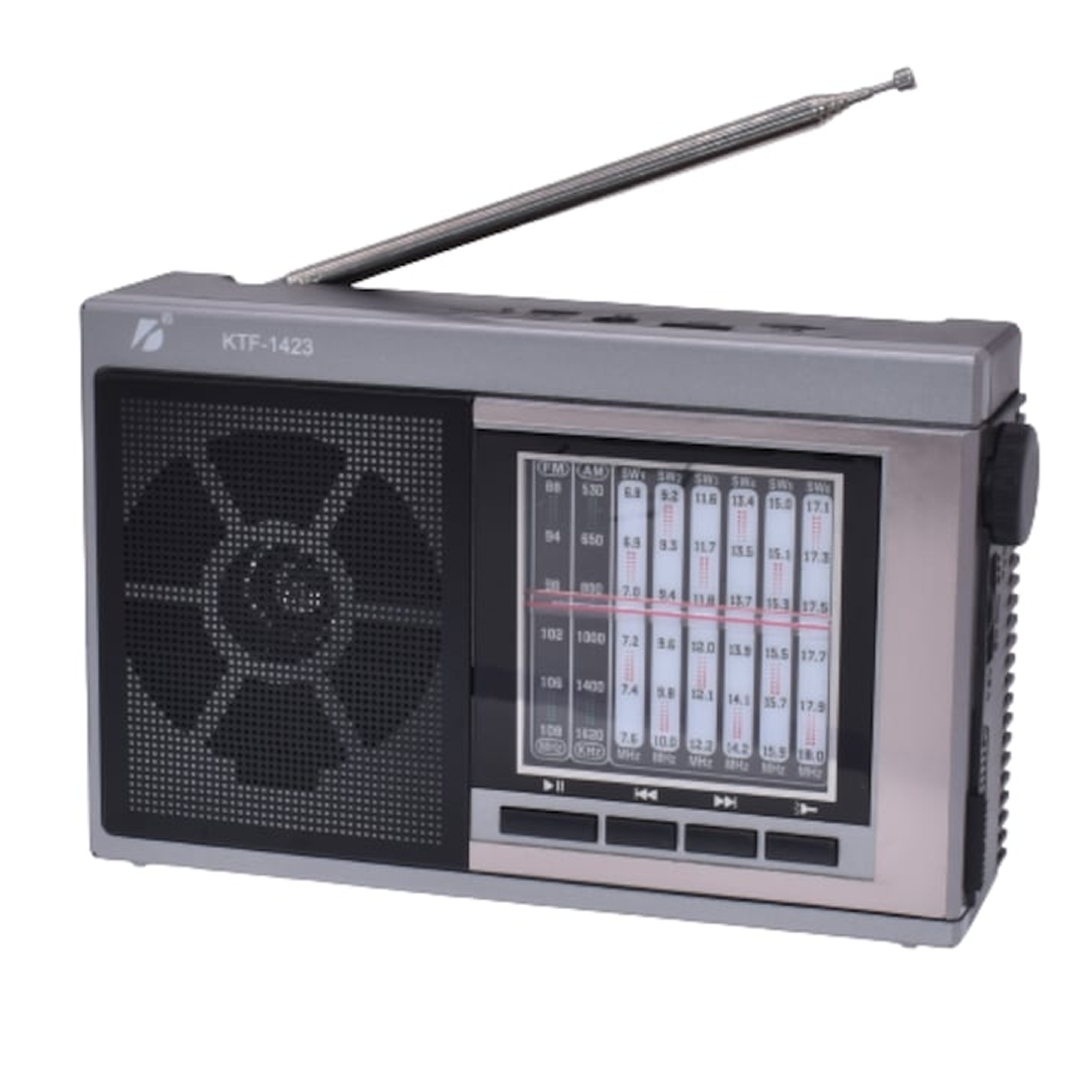 Radio Portabil cu Antena| Bluetooth Incarcare Solara USB | AM FM SW MP3 USB TF Lampa LED | Acumulator 1200mAh - imagine 3