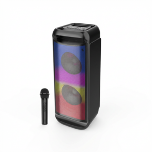 Boxa Portabila Dubla Pentru Party | 40W Putere Reala | Karaoke Cu Microfon Wireless | LED RGB | Bluetooth 5.0
