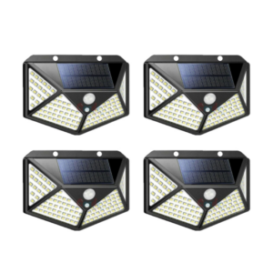 Set 4 Lampi Solare Exterior LED | 3 Moduri Iluminare | Senzor Miscare 120° | IP65 | 100 Led