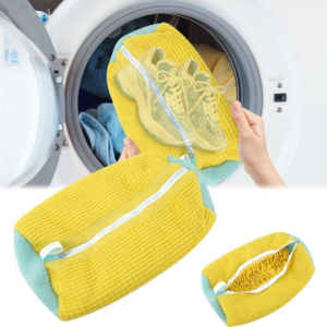 Sac Spalat Pantofi 39x19 cm | Protectie Incaltaminte si Masina | Fermoar Rezistent | Galben