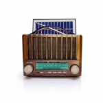 Radio Portabil Vintage | Bluetooth Incarcare Solara | FM AM SW1-6 USB TF Lanterna LED | Acumulator 1200mAh | Negru