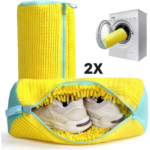 Set 2x Sac Spalat Pantofi 39x19 cm | Protectie Incaltaminte si Masina | Fermoar Rezistent | Galben