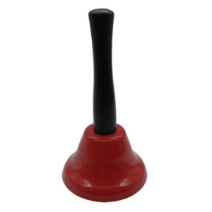 Clopotel din Metal rosu , 15 cm, cu maner, model mare