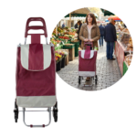 Carucior Cumparaturi 6 Roti | Cadru Metalic | Sac 33L | Pliabil | Culori aleatorii