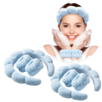 1+1 PROMO Set Banda De Par + Mansete Incheietura SPA | Absorbtie Ridicata | Fleece Coral | Confort & Protectie | Albastru