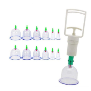 Set 12 Ventuze pentru Masaj, Pompa cu Vacuum, Functie Terapeutica, Transparente