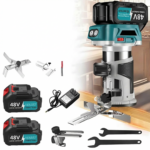 Masina De Frezat Electrica Cu 2 Acumulatori 48V | Motor Brushless | 6 Viteze | 10000-30000 RPM | Precizie Ridicata