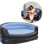 Fotoliu Gonflabil Impermeabil Ergonomic | Pentru Gradina, Plaja, Casa, Camping | Material Rezistent | 135x60x84 cm | Albastru Negru