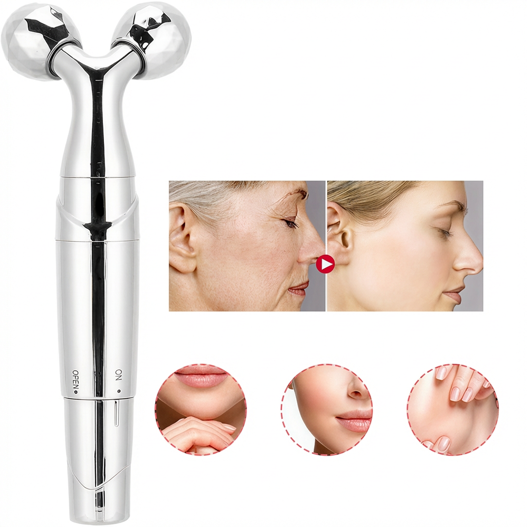 PROMO 1+1 Masaj Facial 4D Cu Role | Tonifiere Si Efect Anti-Imbatranire | Impermeabil | Ergonomic - imagine 3