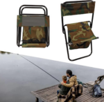 Promo 1+1 Scaun Camping Pliabil | Material Oxford Impermeabil | Structura Otel Antirugina | Compact Si Usor Transport | Camuflaj