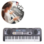 Orga Electronica 61 Clape Cu Microfon | USB | Lumini LED | Reglaj Volum Tempo | Tastatura Muzicala Copii