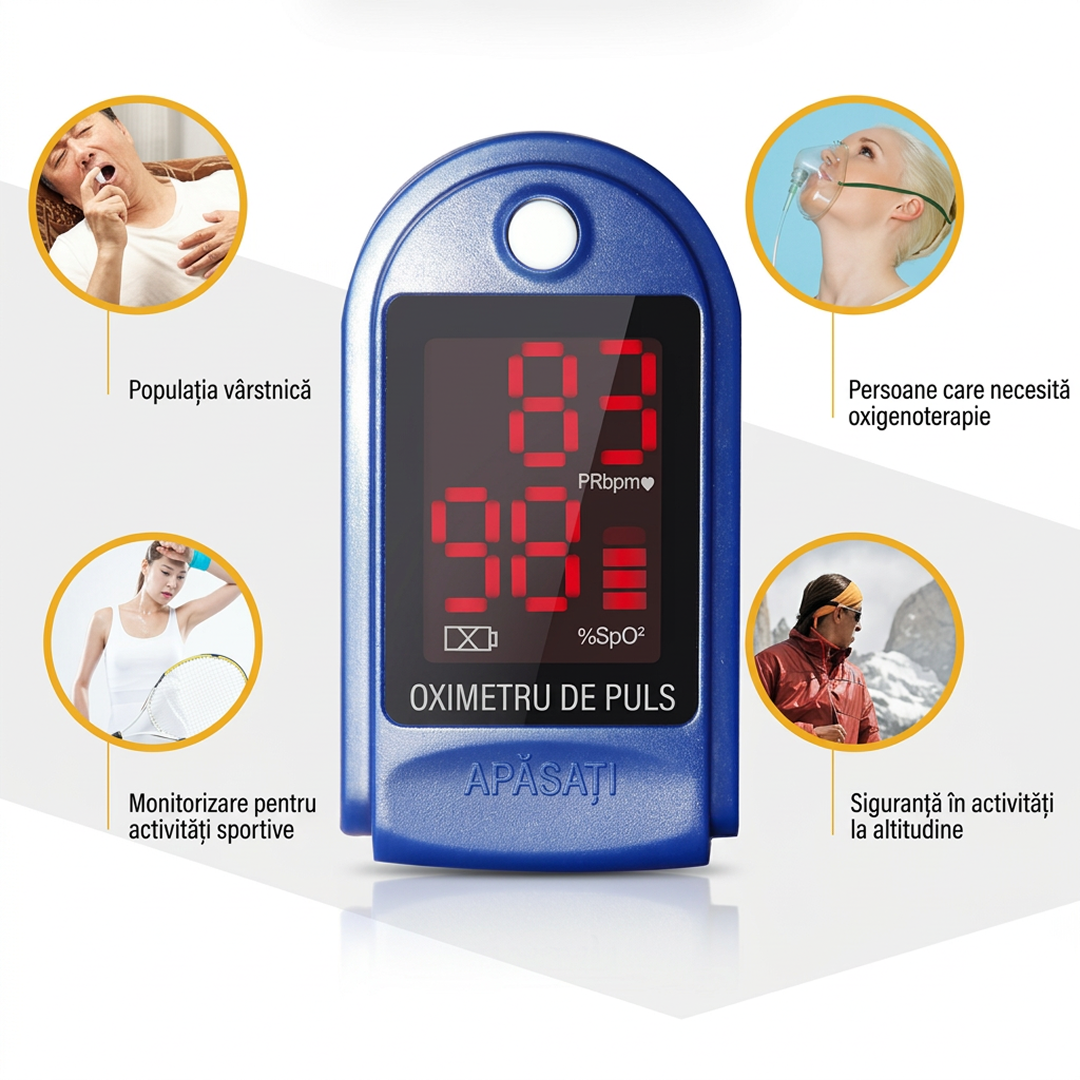 Pachet Promotional | Termometru Noncontact Infrarosu + Pulsoximetru | Ecran LCD | Masurare Temperatura si SpO2 - imagine 2