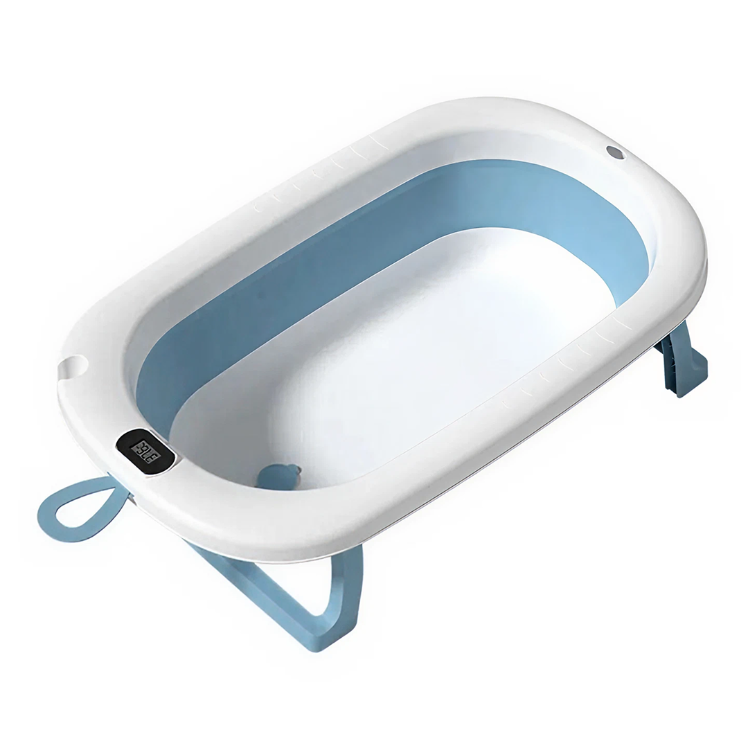 Set Cadita Pliabila 76 Cm Cu Termometru Digital, Dop Scurgere Si Suport Textil Universal - imagine 5