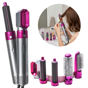 Perie Electrica Pentru Volum 5 In 1 | Uscator, Ondulator Si Perie | 1000W | Tehnologie Ionica | Invelis Ceramic