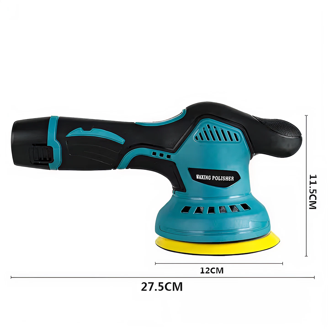 Aparat Polish Auto 12V | 2 Acumulatori | 2500-5000 RPM | 8 Viteze | Fara Fir | 27.5x11.5x12 cm | Negru-Albastru - imagine 6