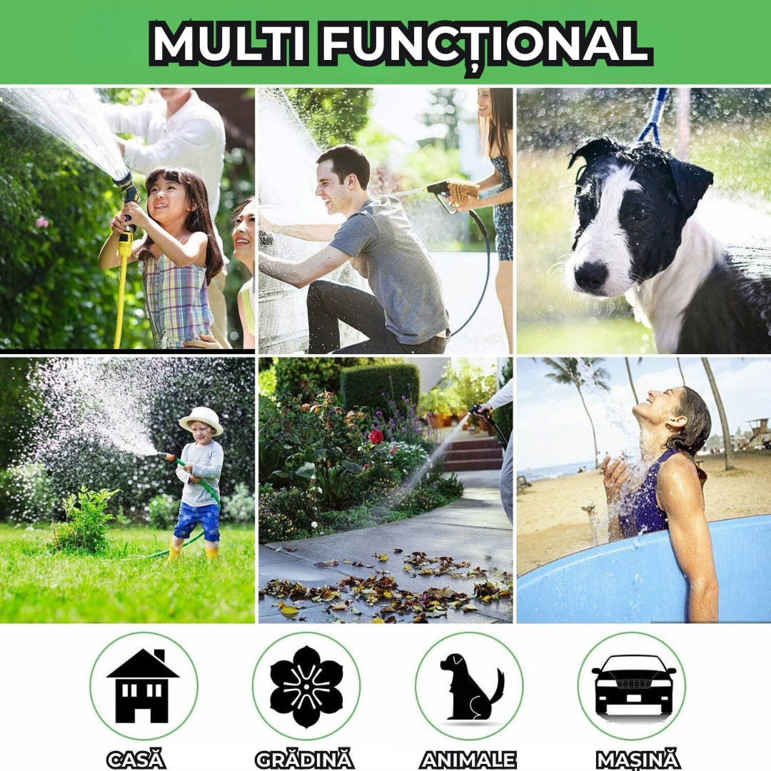 Furtun Extensibil Gradina 30m | Pistol 7 Functii | Dublu Latex | Conectori Rapizi | Flexibil si Rezistent - imagine 2