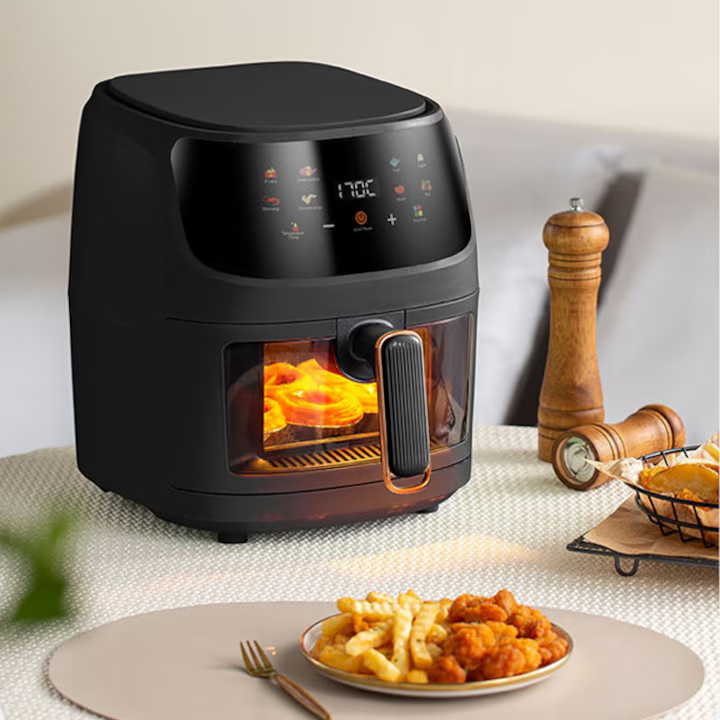 Friteuza Air Fryer 8L 2400W | Fara Ulei | 8 Programe | Afisaj LED | Geam Vizibil | Circulatie Aer 360° | Functie Memorare - imagine 6
