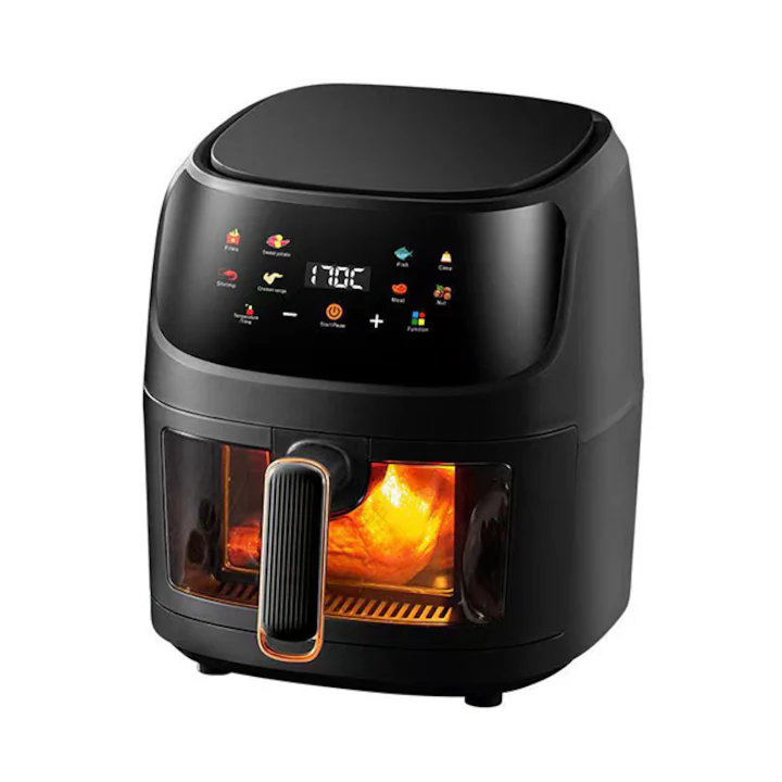 Friteuza Air Fryer 8L 2400W | Fara Ulei | 8 Programe | Afisaj LED | Geam Vizibil | Circulatie Aer 360° | Functie Memorare