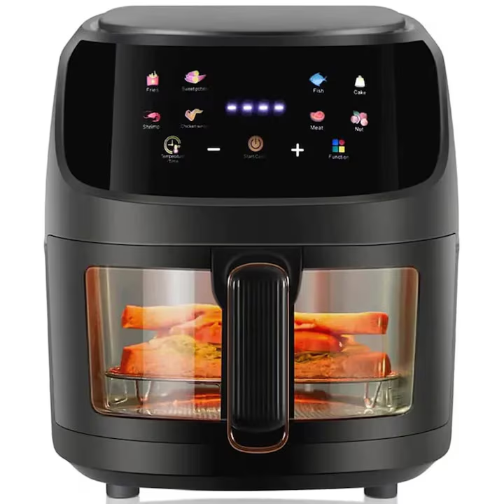 Friteuza Air Fryer 8L 2400W | Fara Ulei | 8 Programe | Afisaj LED | Geam Vizibil | Circulatie Aer 360° | Functie Memorare - imagine 2