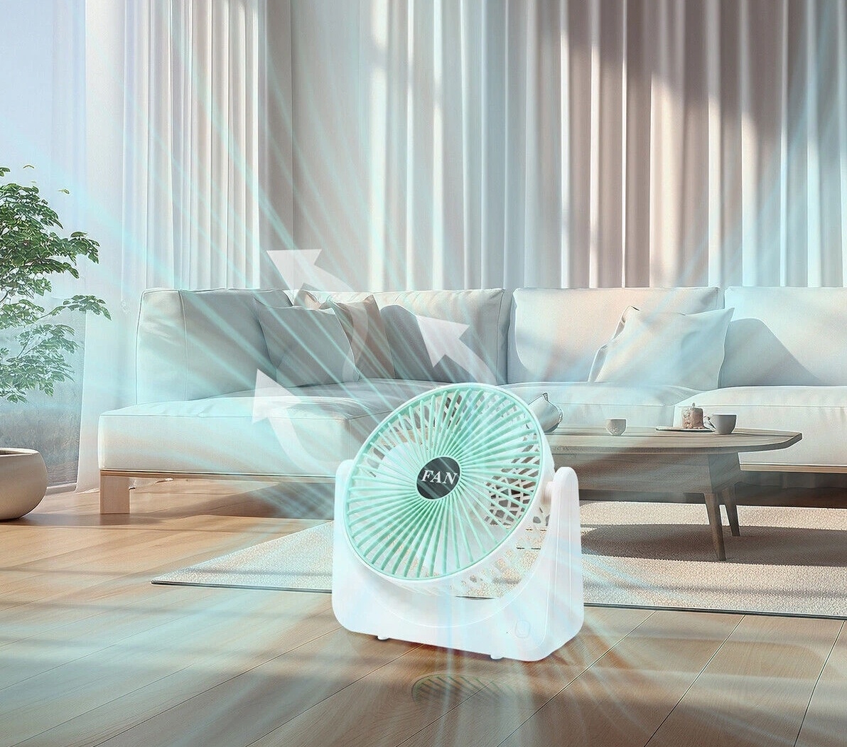 Ventilator portabil cu 3 trepte de viteza si baterie reincarcabila – design compact si silentios - imagine 11