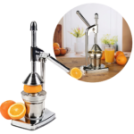 Storcator Manual Fructe Tip Presa | Cu Recipient si Strecuratoare | Pentru Citrice si Rodii | Argintiu