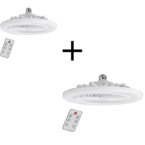 PROMO 1+1 Ventilator de Tavan, Tip Aplica, LED E27 – 30W, 3 Trepte de Viteză, Alb