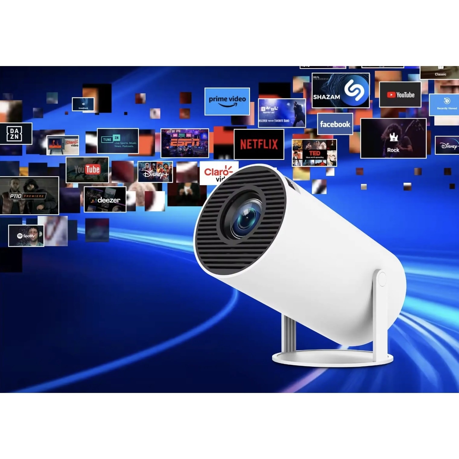 Videoproiector Portabil Smart | Android 11 | WiFi 6 | Bluetooth 5.0 | Proiectie 130" | Suport 4K - imagine 4