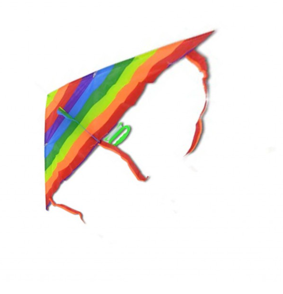 1 + 1 GRATIS - Zmeu multicolor, model curcubeu, tip deltaplan, 120 CM - imagine 2