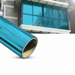 Folie Decorativa Geam Oglinda | Protectie UV | Intimitate Zi | Fara Adeziv | 60x300 cm | Albastru