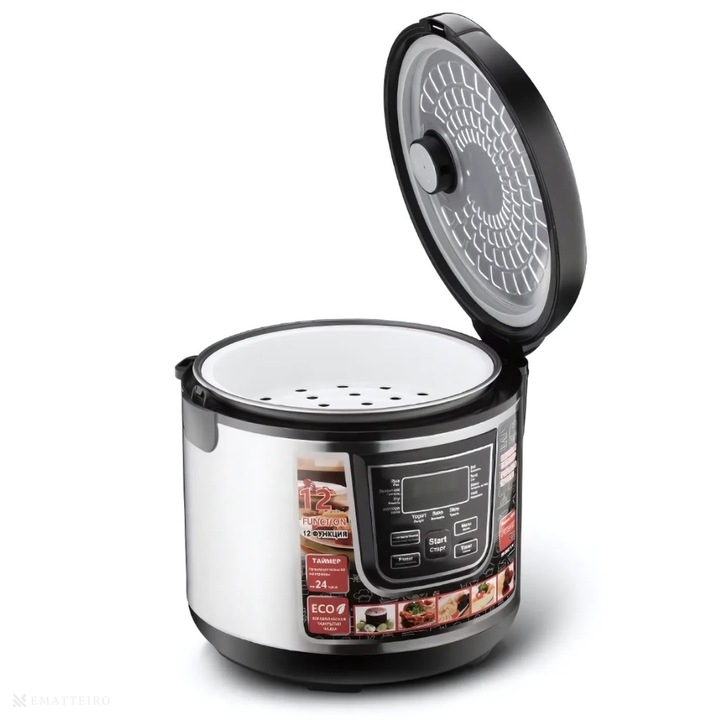 Multicooker Electric cu Gatire Sub Presiune | 5L | 12 Programe | 900W | Display LED | Functii Multiple Gatit - imagine 2