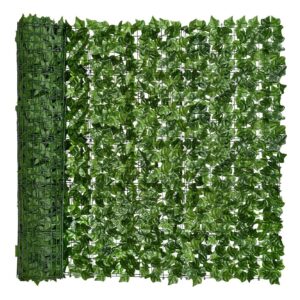 Gard Artificial Decorativ cu Frunze | Extensibil 300x100 cm | Set cu 12 Plante Curgatoare | Pentru Balcon, Gradina si Terasa