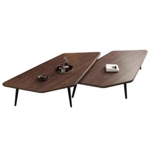 Set 2 Mese Cafea | Design Scandinav Modern | Model Diamant | Blat MDF 20mm | Cadru Metalic | Set Modular